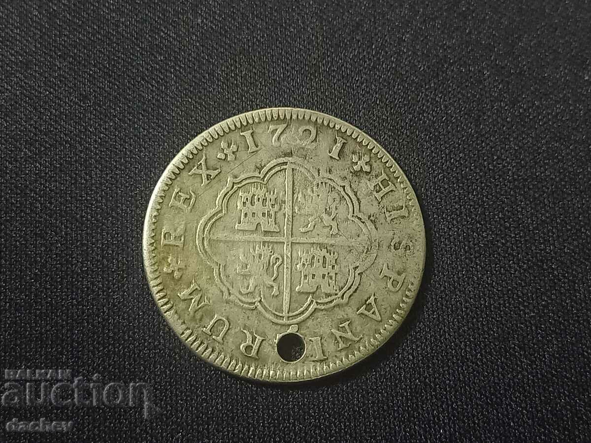 Rare Silver Reala Coin Spain Silver from Jewelry 1721 with price 50.00 BGN | € 25.56 Rare Silver Reala Coin Spain Silver from Jewelry 1721 with price 50.00 BGN | € 25.56
