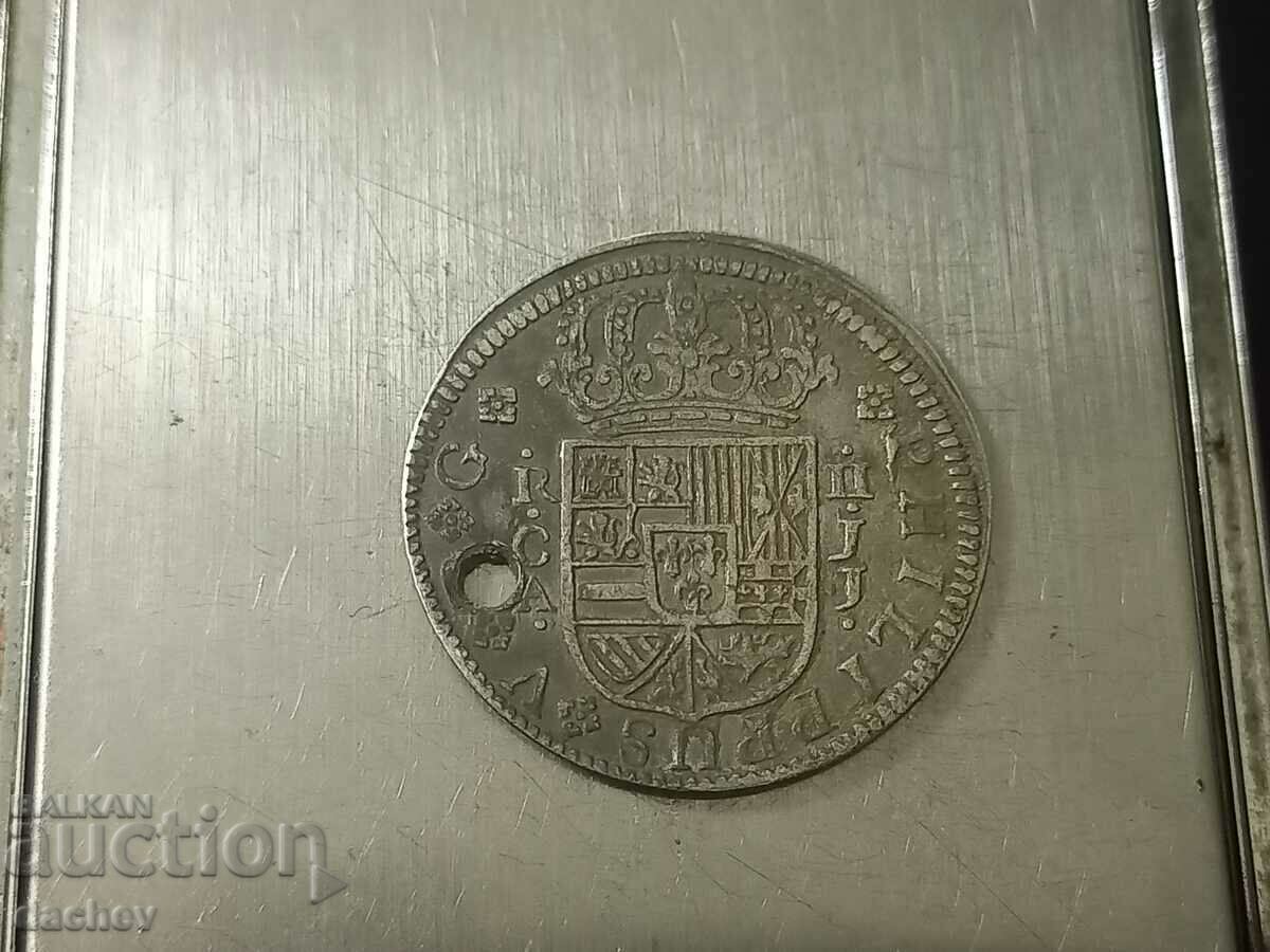 Rare Silver Reala Coin Spain Silver from Jewelry 1721 with price 27.00 BGN | € 13.80 Rare Silver Reala Coin Spain Silver from Jewelry 1721 with price 27.00 BGN | € 13.80