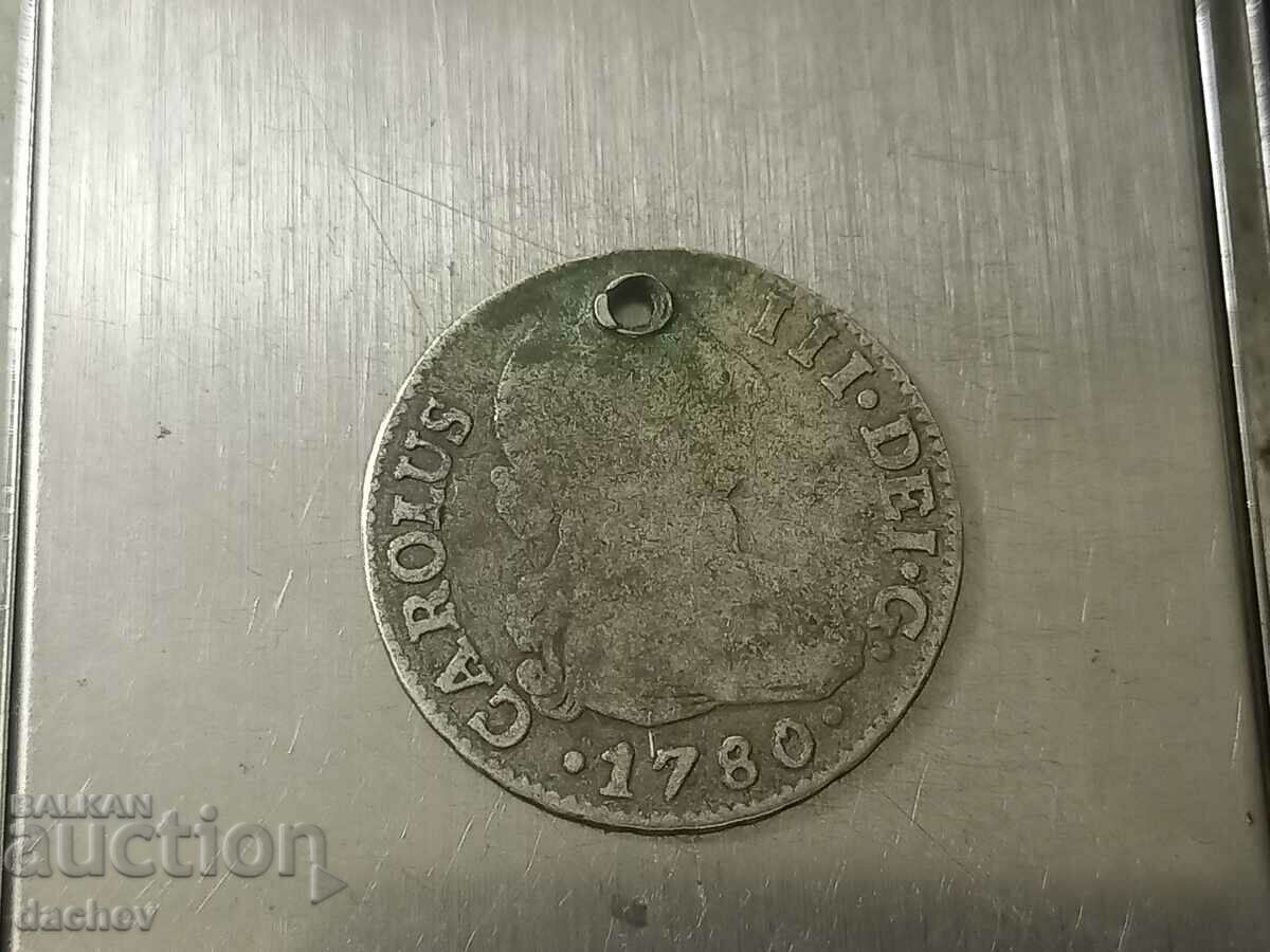 Auction Rare Old Silver Coin Spain Mexico Mexico 1780 Auction Rare Old Silver Coin Spain Mexico Mexico 1780