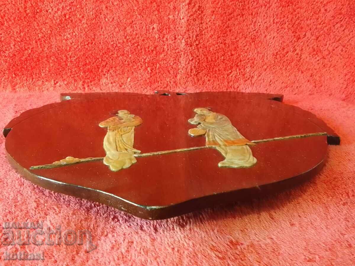 Delivery of Wooden panel form Peach male female jade semi precious stones