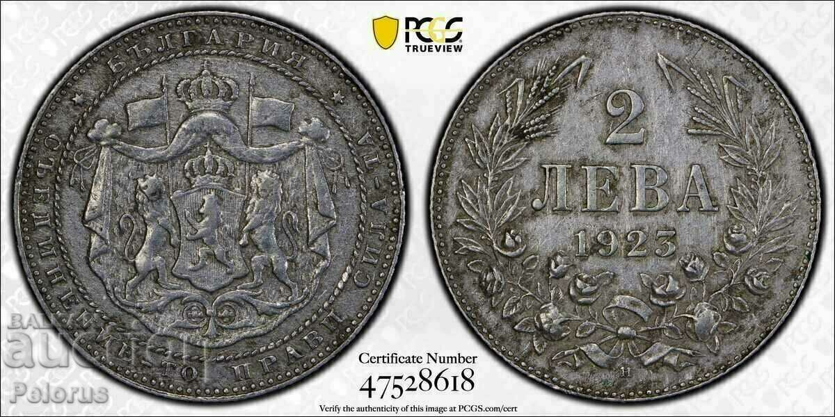 2 BGN 1923 - HEATON - πιστοποιημένο PCGS