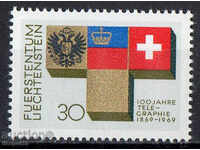 1969. Liechtenstein. 100 de ani de telegraf.