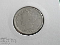 USA 1907 - 5 cents
