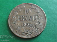 Russia (for Finland) 1867 - 10 pennies