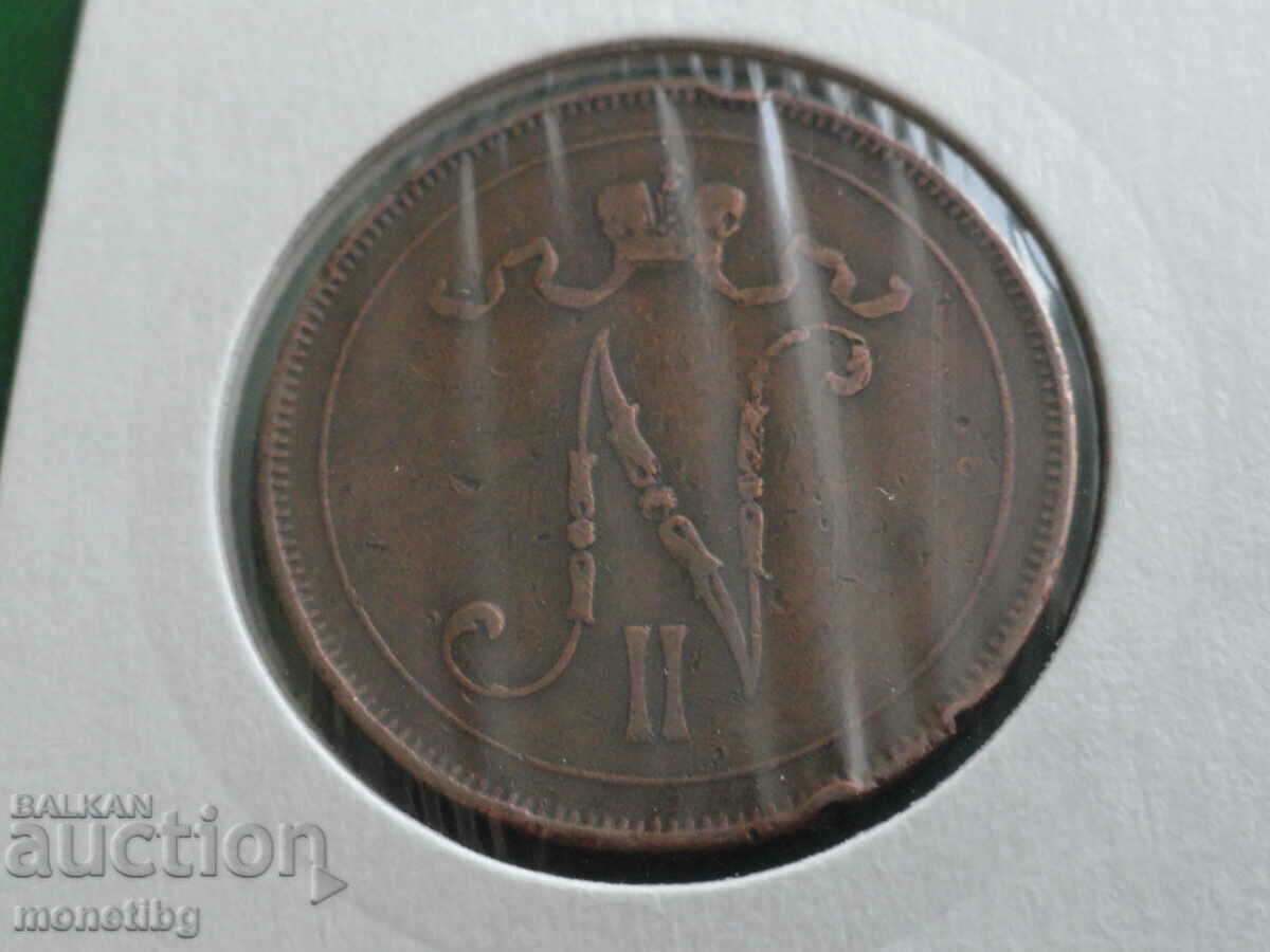 Russia (for Finland) 1909 - 10 pennies with price 26.00 BGN | € 13.29