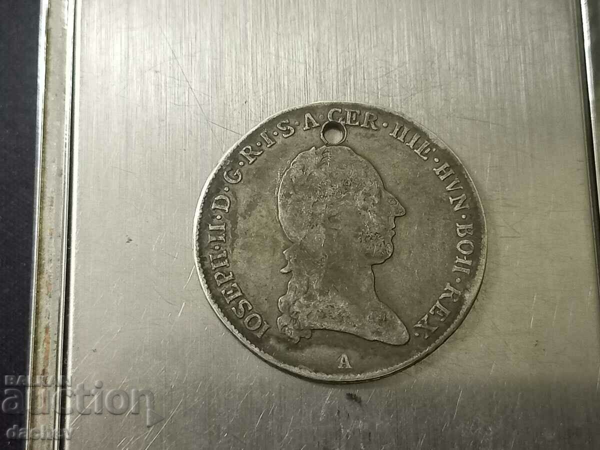 Monedă de argint rară Kronenthaler Franz Joseph II Argint 1788 - 5