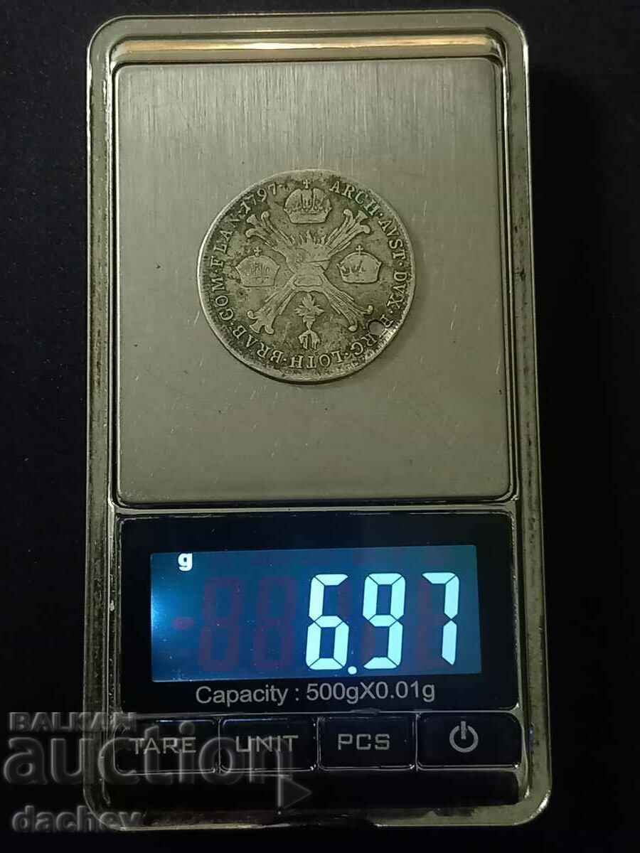Σπάνιο ασημένιο νόμισμα Kronenthaler Franz Joseph II Ασήμι 1797 Σπάνιο ασημένιο νόμισμα Kronenthaler Franz Joseph II Ασήμι 1797