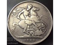 Great Britain 1 crown 1889 Victoria (crown) silver 38mm