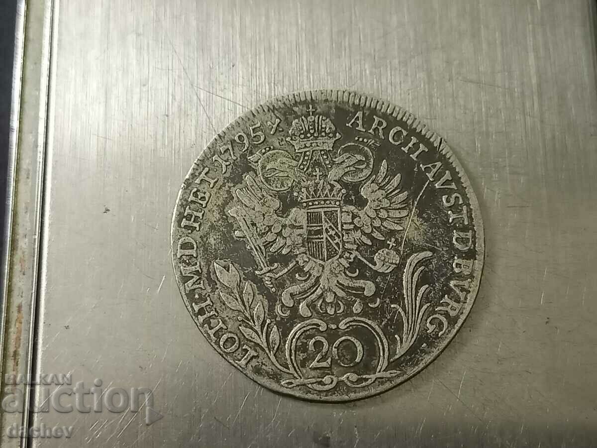 Rare Silver Coin Austria 20 Kreuzer Austria-Hungary 1795 with price 200.00 BGN | € 102.26 Rare Silver Coin Austria 20 Kreuzer Austria-Hungary 1795 with price 200.00 BGN | € 102.26
