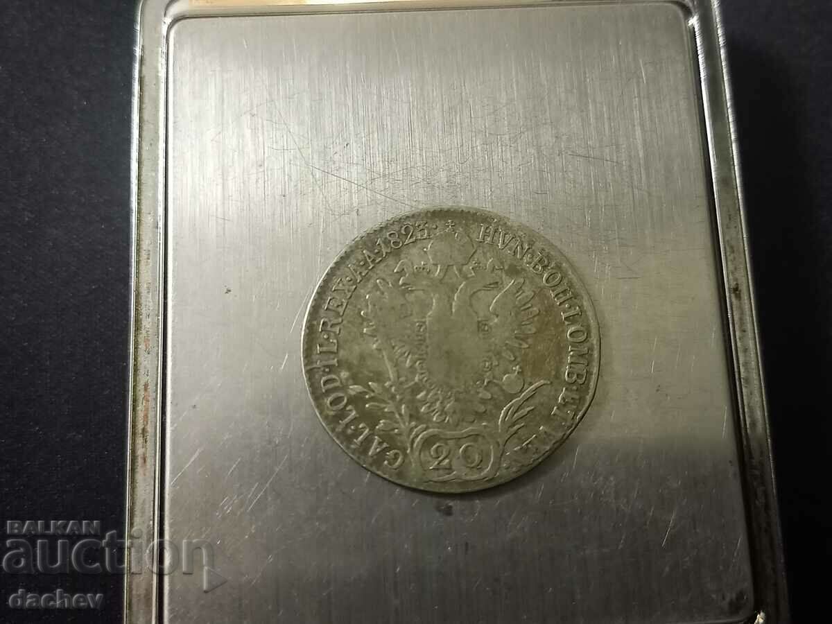 Rare Silver Coin Austria 20 Kreuzer Austria-Hungary 1823 with price 180.00 BGN | € 92.03 Rare Silver Coin Austria 20 Kreuzer Austria-Hungary 1823 with price 180.00 BGN | € 92.03