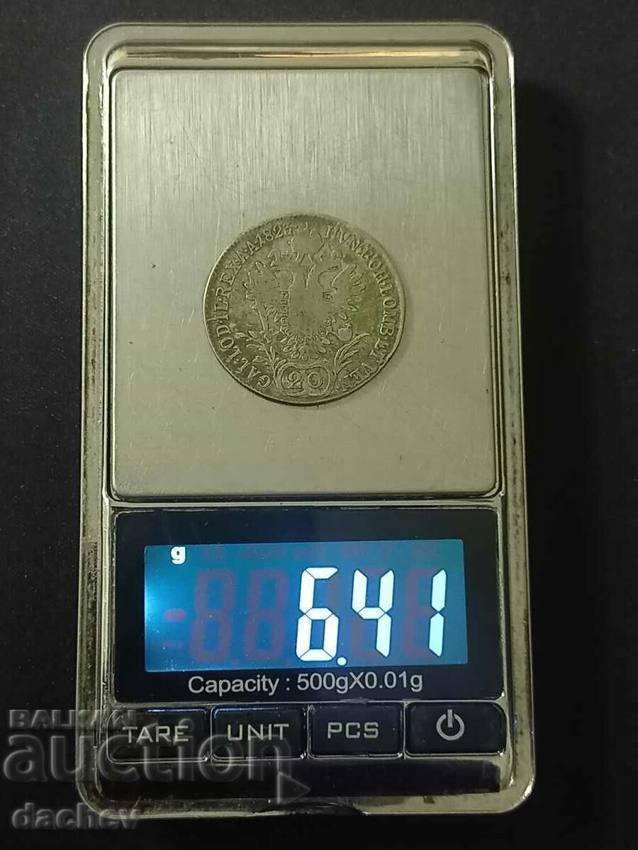 Rare Silver Coin Austria 20 Kreuzer Austria-Hungary 1823