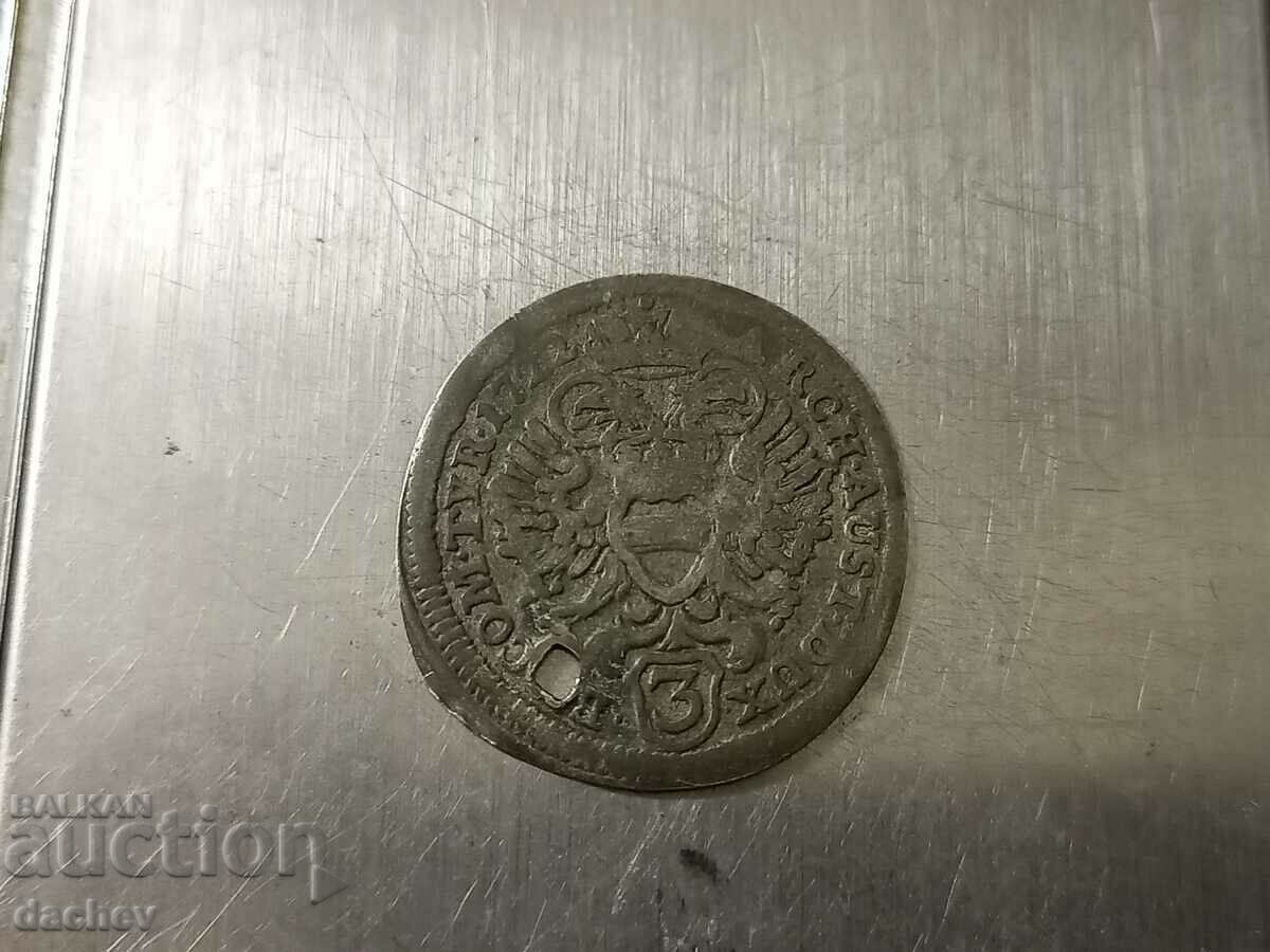 Auction Rare Silver Coin Hungary 3 Kreuzer Austria 1722 Auction Rare Silver Coin Hungary 3 Kreuzer Austria 1722