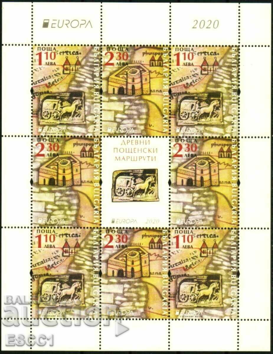 Clean stamps in small sheet Europe SEP 2020 from Bulgaria