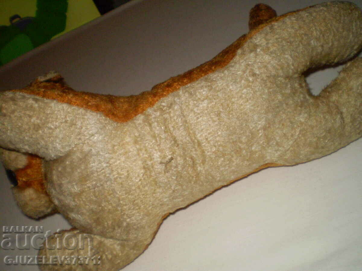 Vintage stuffed toy Lion stuffed with straw GLASS eyes "R - 7