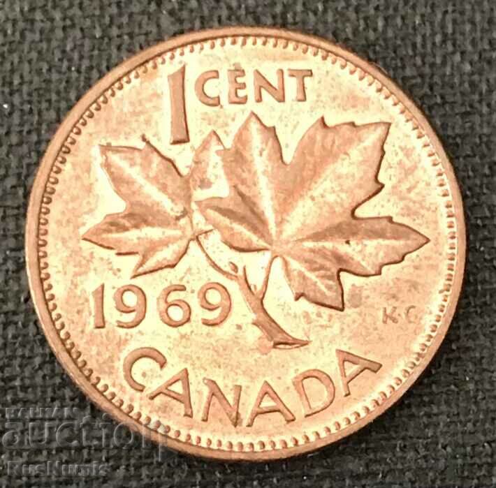Канада. 1 цент 1969 г. UNC.