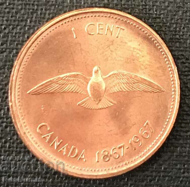 Καναδάς. 1 cent 1967 Confederation Canada.UNC
