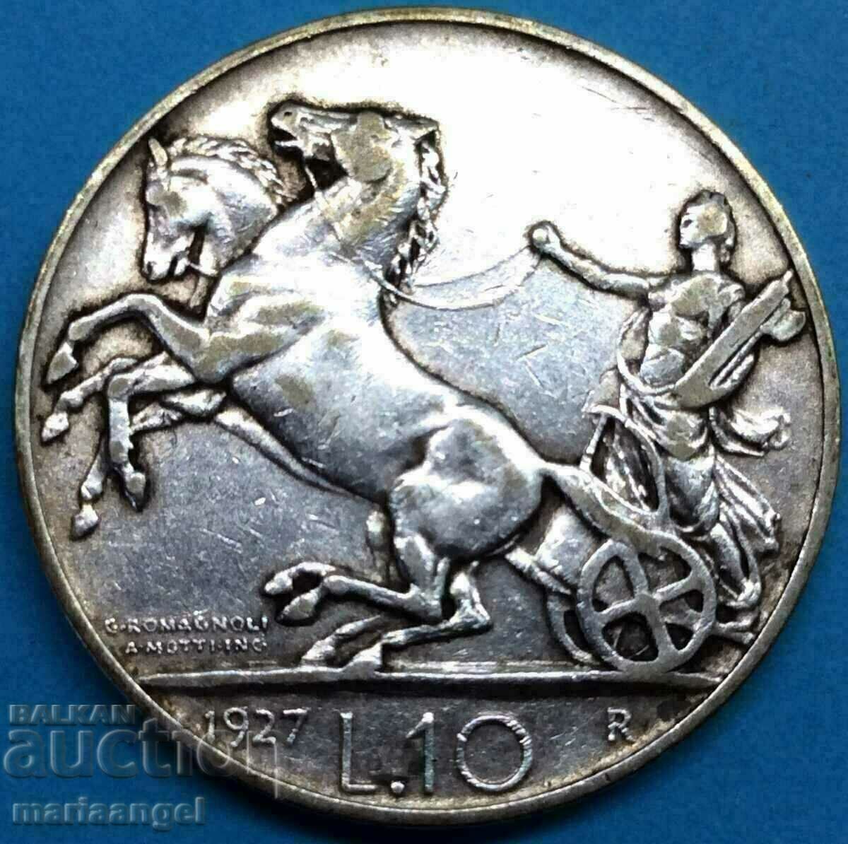 10 lire 1927 Italy 9.96g silver