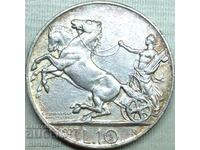 10 Lire 1927 Italia **FERT** Patină de argint
