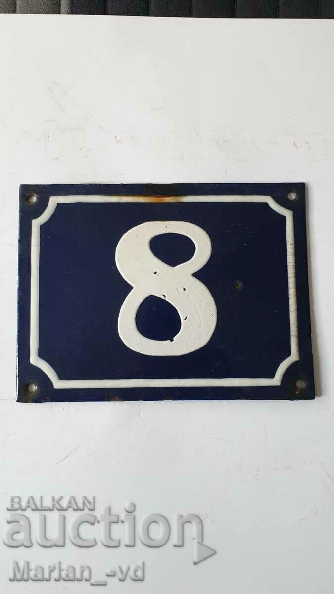 Enamel number plate