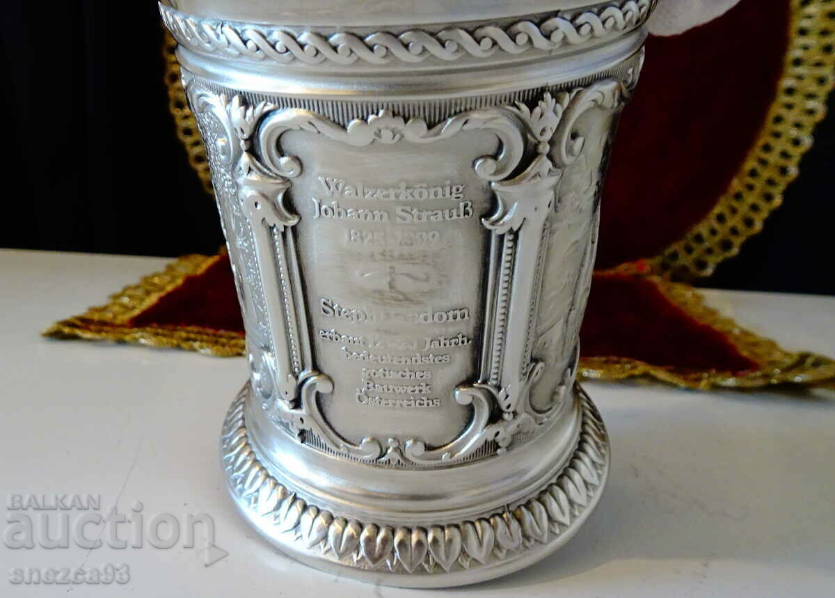WMF pewter cup for the king of the waltz J.Strauss. with price 65.00 BGN | € 33.23