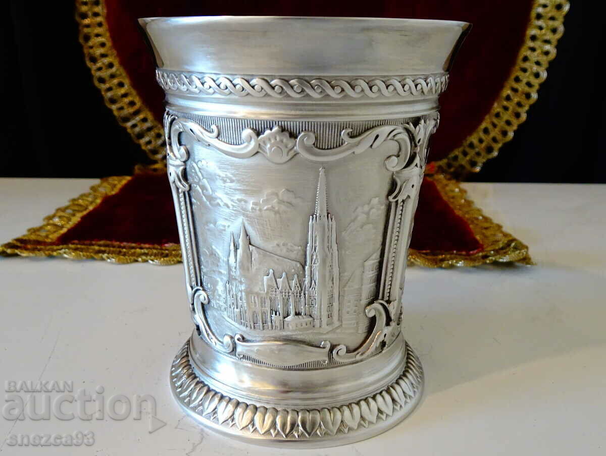 Auction  WMF pewter cup for the king of the waltz J.Strauss.