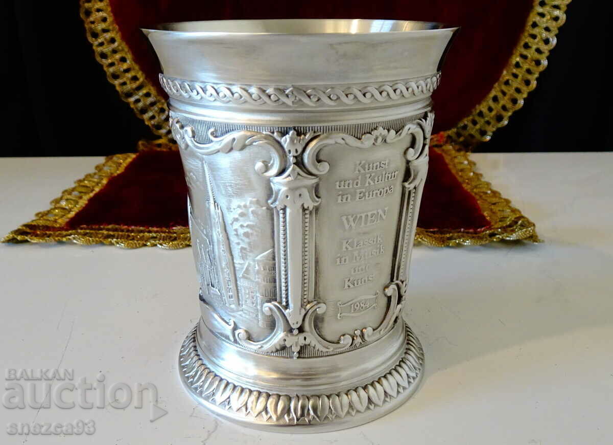 Delivery of WMF pewter cup for the king of the waltz J.Strauss.