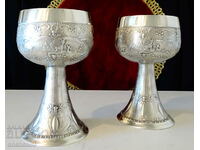 Две чаши от калай с ловна сцена,Дионис,ренесанс.
