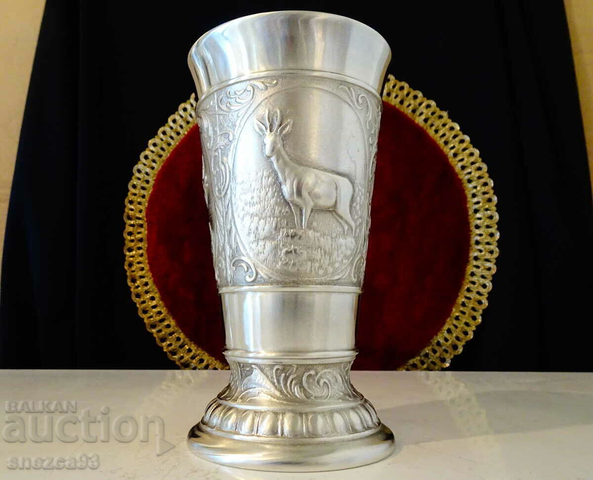 Hunting mug, tankard, pewter cup with Deer, Roe deer, Hunter with price 86.00 BGN | € 43.97