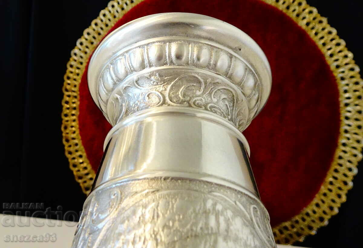 Hunting mug, tankard, pewter cup with Deer, Roe deer, Hunter - 5