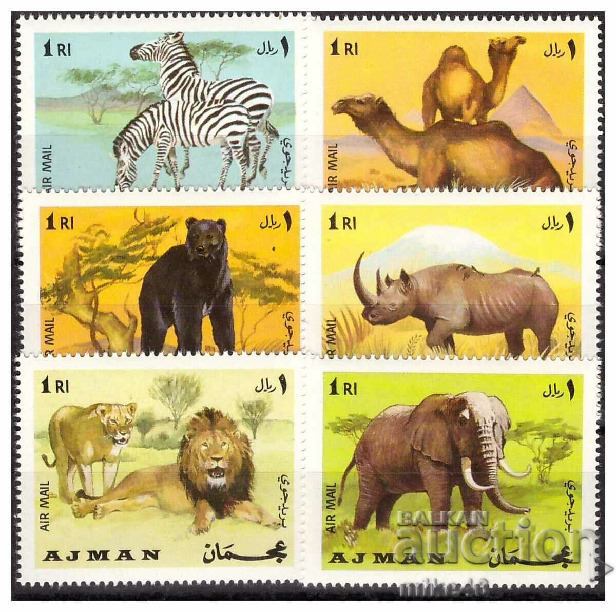 АЖМАН 1969 Животни чиста серия 6 марки