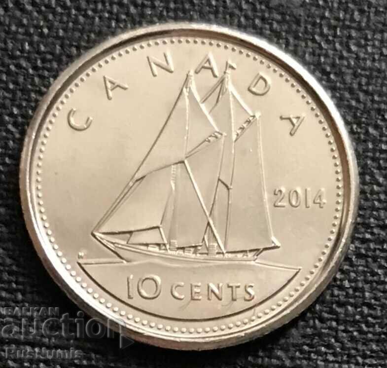 Канада. 10 цента 2014 г. UNC.