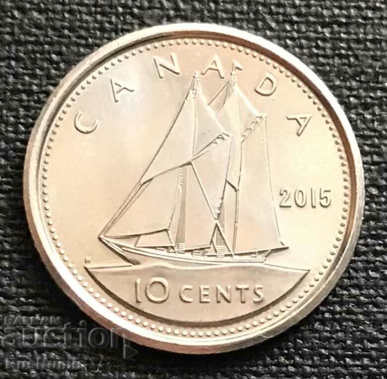 Καναδάς. 10 σεντ 2015 UNC.