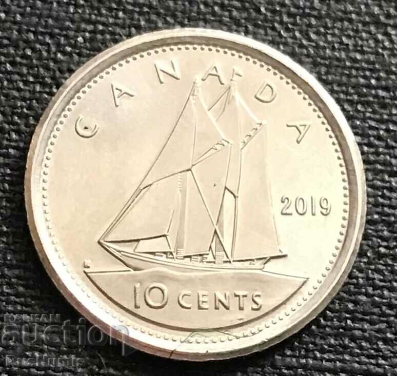 Канада. 10 цента 2019 г. UNC.