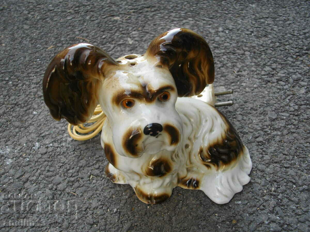 Auction OLD PORCELAIN DOG NIGHT LAMP Auction OLD PORCELAIN DOG NIGHT LAMP