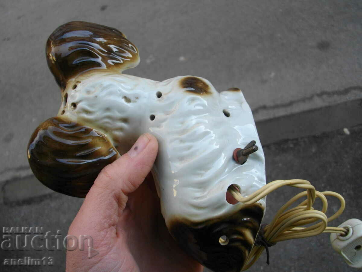 OLD PORCELAIN DOG NIGHT LAMP - 5 OLD PORCELAIN DOG NIGHT LAMP - 5