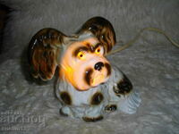 СТАРА ПОРЦЕЛАНОВА НОЩНА ЛАМПА КУЧЕ