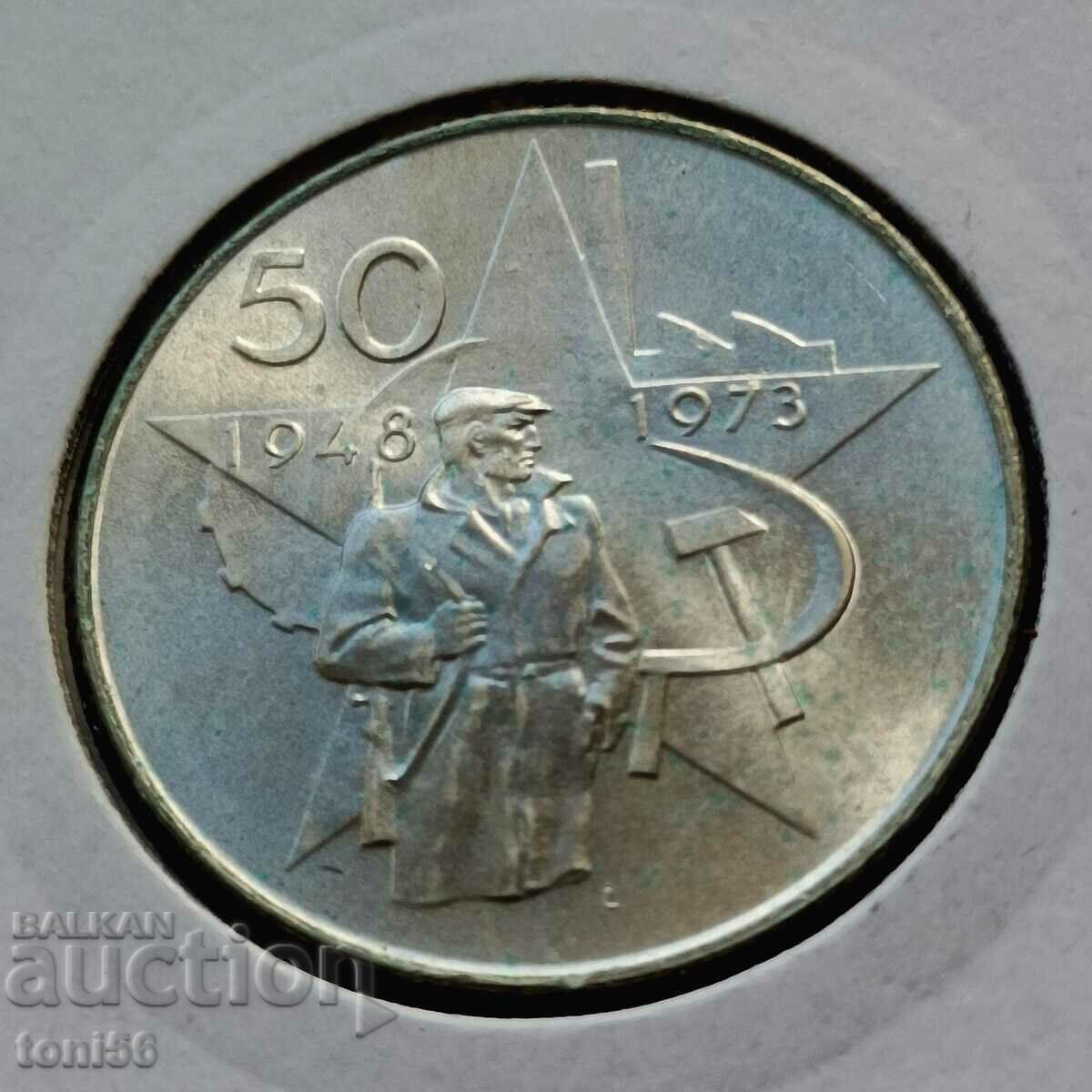 Czechoslovakia 50 kroner 1973 UNC - Silver