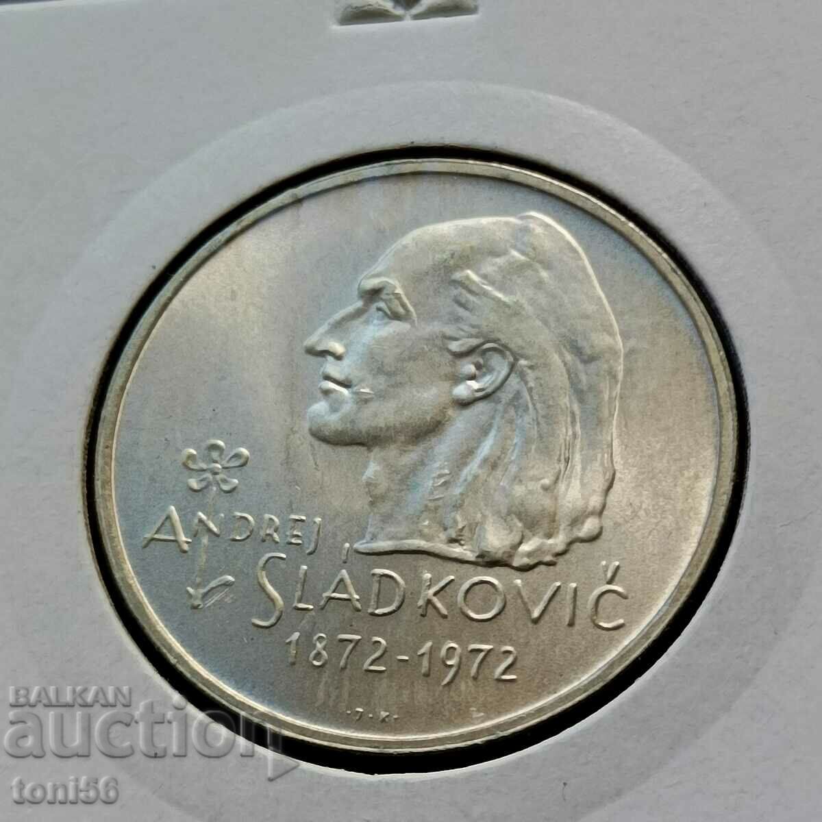 Cehoslovacia 20 coroane 1972 UNC - Argint