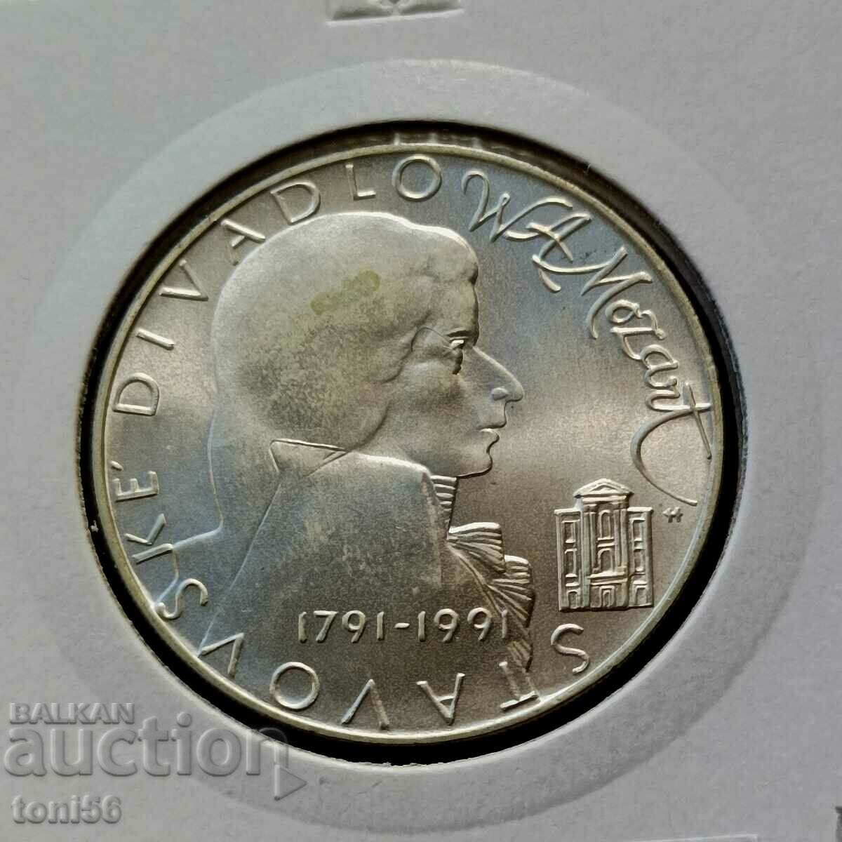Czechoslovakia 100 kroner 1991 UNC - Silver Mozart