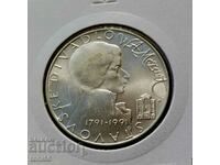 Cehoslovacia 100 de coroane 1991 UNC - Mozart de argint