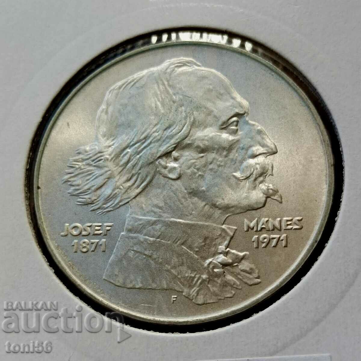 Cehoslovacia 100 de coroane 1971 UNC - Argint