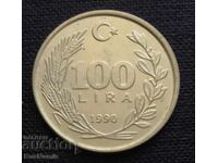 Turkey. 100 pounds 1990