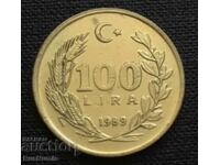 Турция. 100 лири 1989 г.