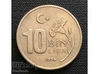 Turkey. 10,000 pounds 1996