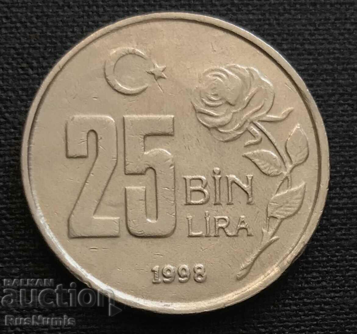 Turkey. 25,000 pounds 1998