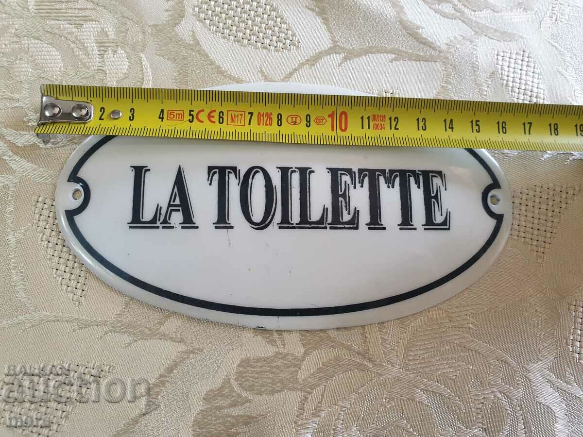 Porcelain sign for sanitary room with price 80.00 BGN | € 40.90