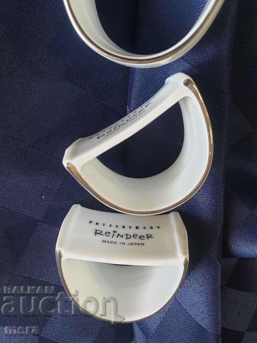 Auction Porcelain rings - Rottery barn reindeer made in Japan Auction Porcelain rings - Rottery barn reindeer made in Japan