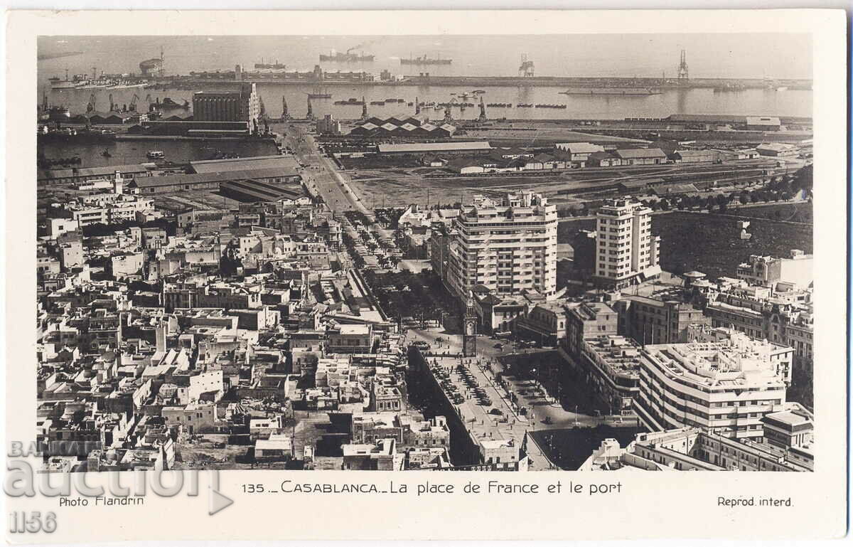 Morocco-Casablanca-Place de France and the harbor-c.1960