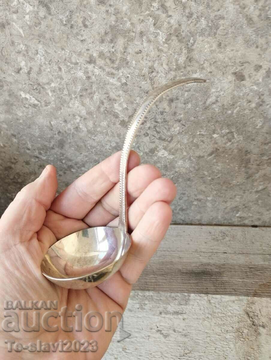 Old silver spoon, small sauce ladle