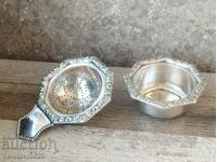 Old German Silver Tea Strainer -